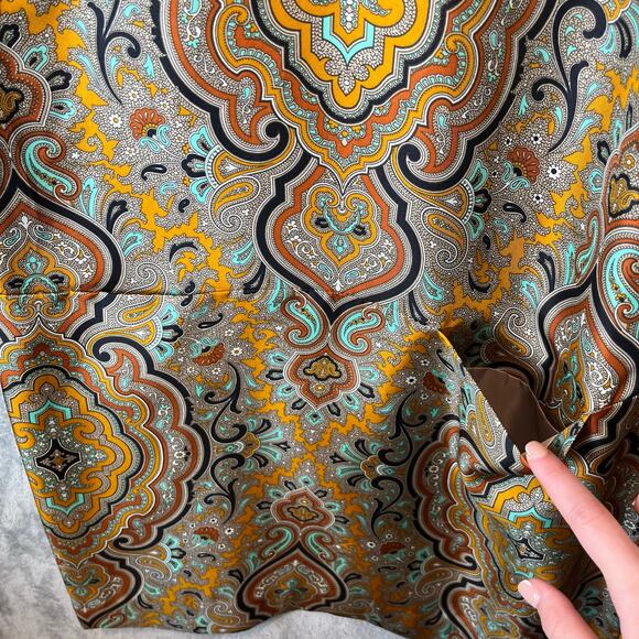 J. Crew Vintage Inspired Mod Boho Psychedelic Paisley Shift Dress Silk Size 4 - Picture 3 of 9
